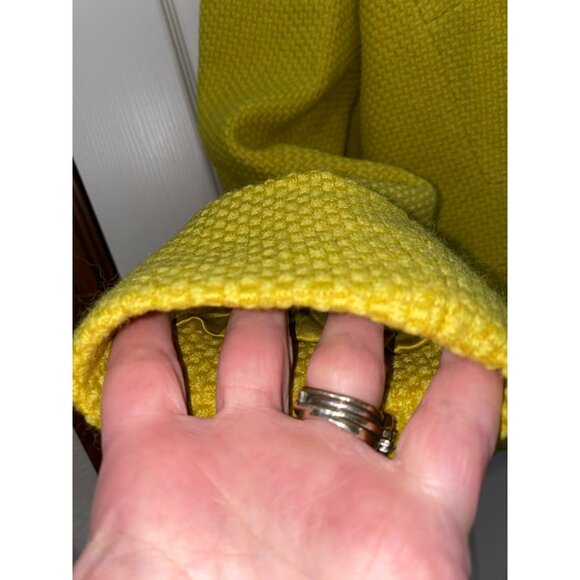 Boden Mustard Yellow Wool-Blend Peacoat Jacket Size 10 Floral Button Details Ful - Picture 7 of 10